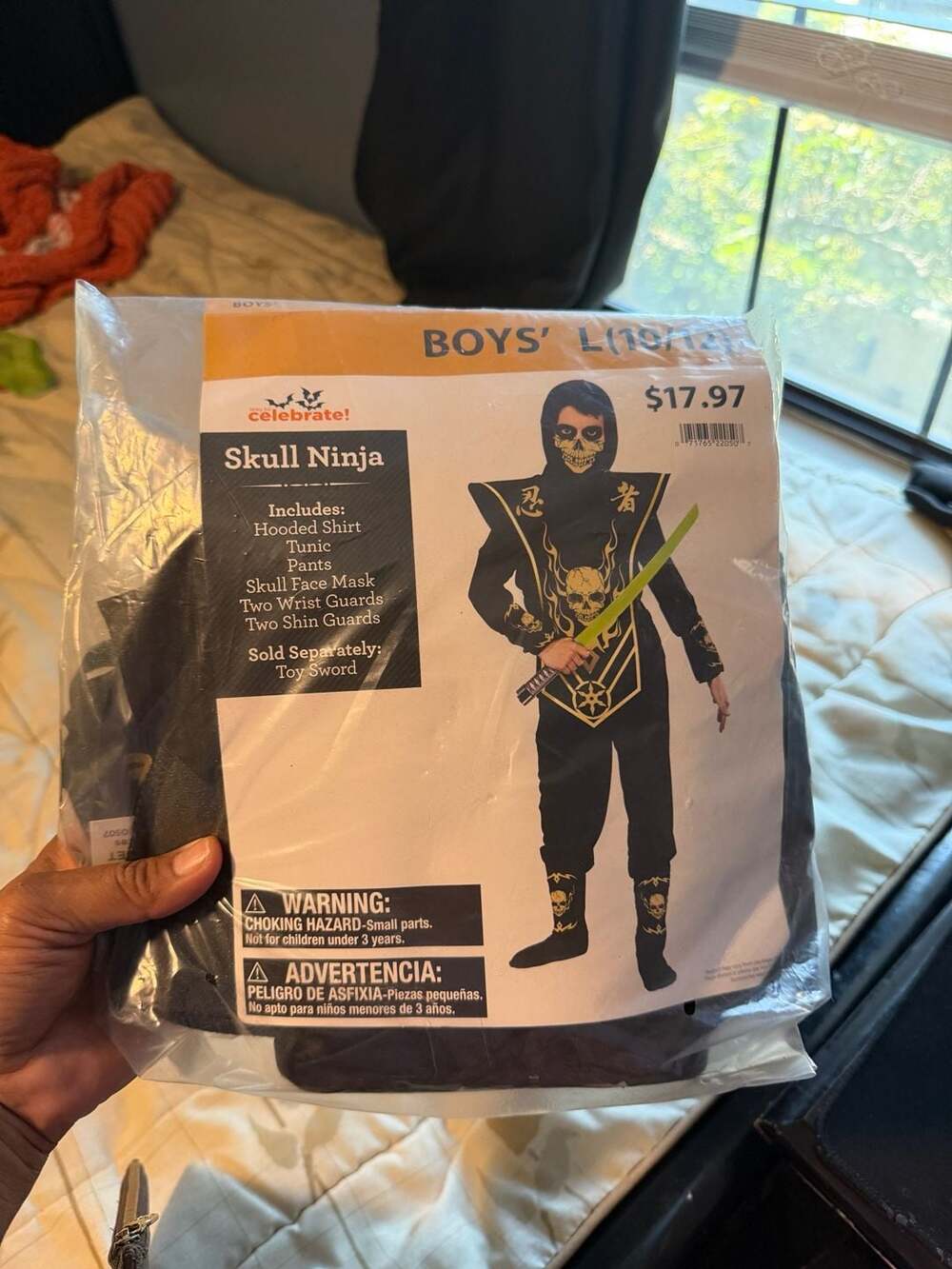 Way to Celebrate Skull Ninja Boys Halloween Costume Size L (10/12)